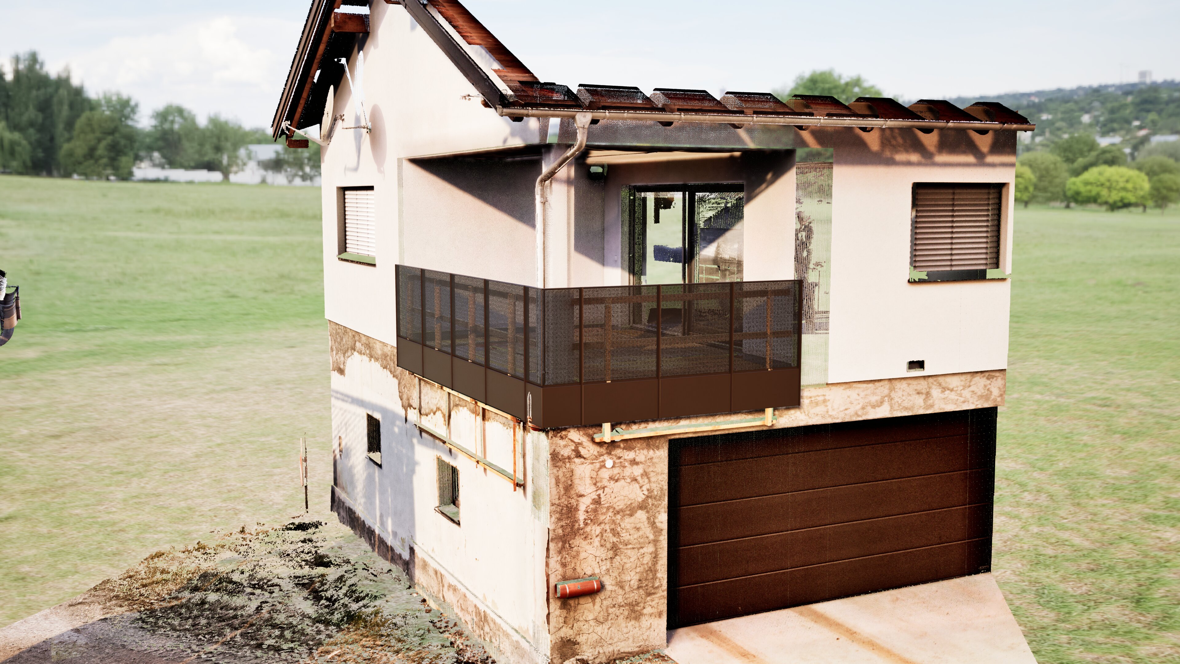 3D Rendering Balkongeländer