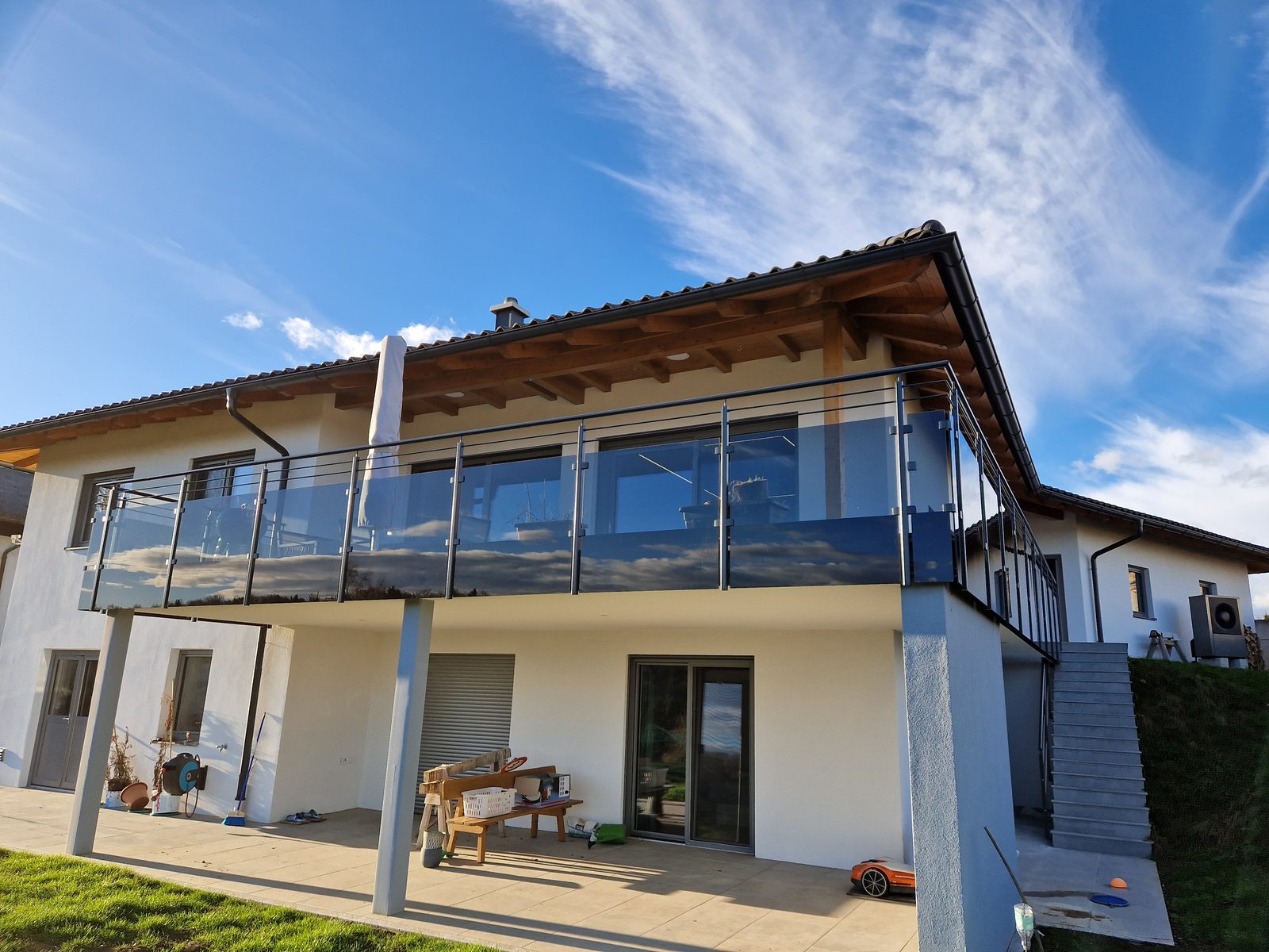 Stahlgel&auml;nder Pulverbeschichtet mit Glasf&uuml;llung